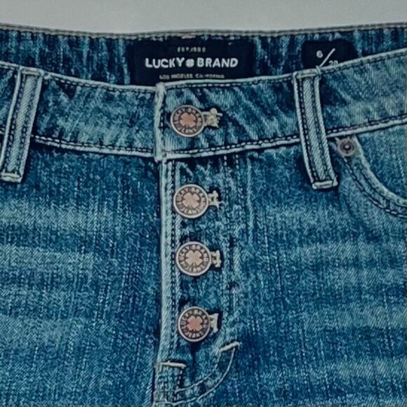 Lucky Brand Button Front Cut-Off Med/Dark Wash Shorts (30) New With Tag - Picture 5 of 11